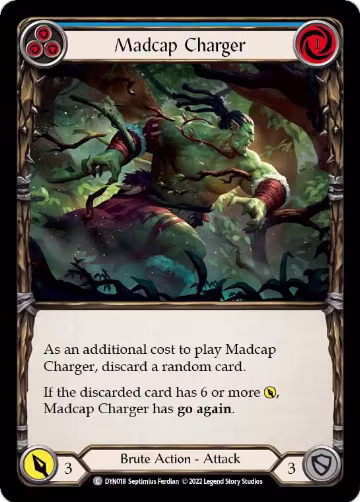 Madcap Charger (Blue) (DYN018), Dynasty — Flesh & Blood card price