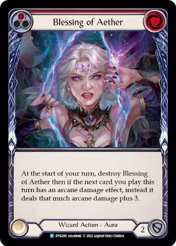 Blessing of Aether (Red) (DYN200), Dynasty — Flesh & Blood card price