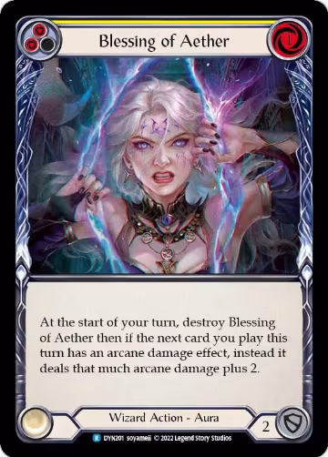 Blessing of Aether (Yellow) (DYN201), Dynasty — Flesh & Blood card price