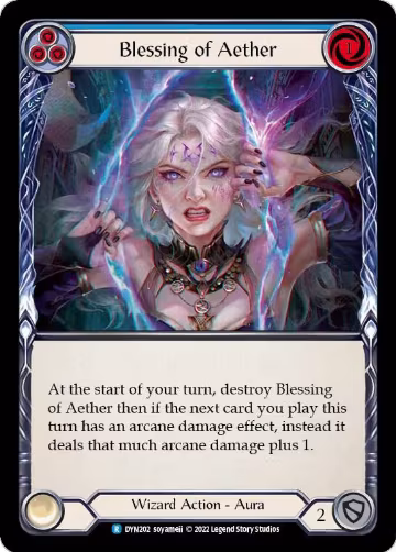 Blessing of Aether (Blue) (DYN202), Dynasty — Flesh & Blood card price