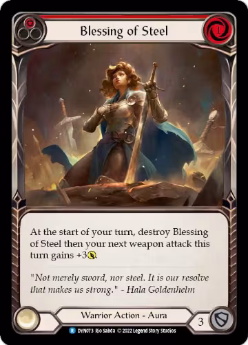 Blessing of Steel (Red) (DYN073), Dynasty — Flesh & Blood card price