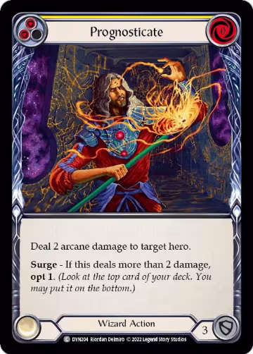 Prognosticate (Yellow) (DYN204), Dynasty — Flesh & Blood card price
