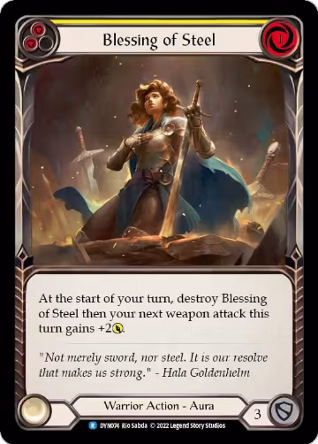 Blessing of Steel (Yellow) (DYN074), Dynasty — Flesh & Blood card price