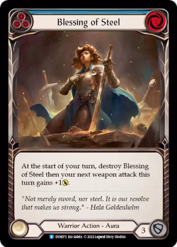 Blessing of Steel (Blue) (DYN075), Dynasty — Flesh & Blood card price