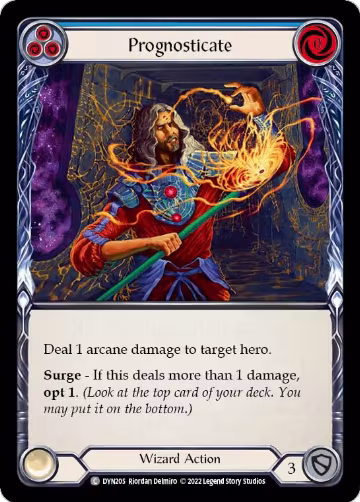 Prognosticate (Blue) (DYN205), Dynasty — Flesh & Blood card price