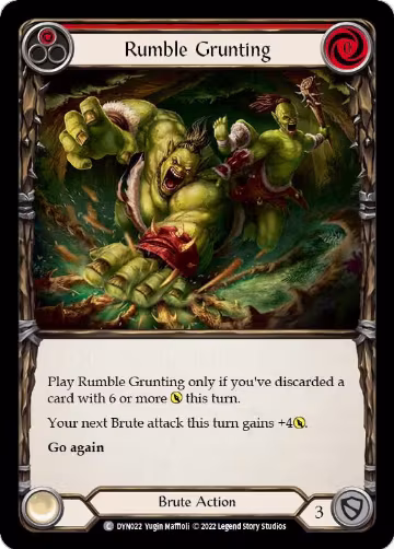 Rumble Grunting (Red) (DYN022), Dynasty — Flesh & Blood card price