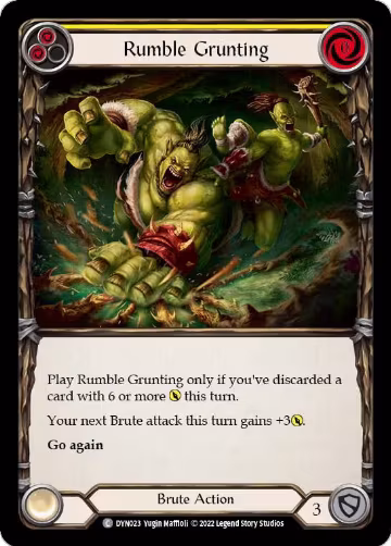 Rumble Grunting (Yellow) (DYN023), Dynasty — Flesh & Blood card price