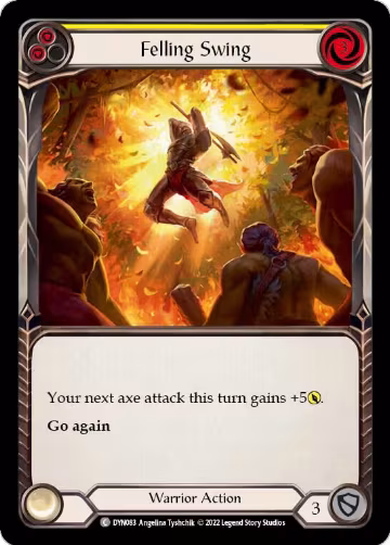 Felling Swing (Yellow) (DYN083), Dynasty — Flesh & Blood card price