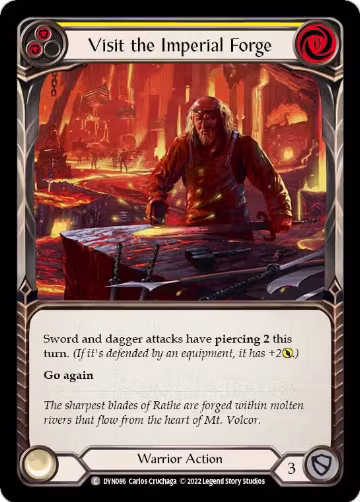 Visit the Imperial Forge (Yellow) (DYN086), Dynasty — Flesh & Blood card price