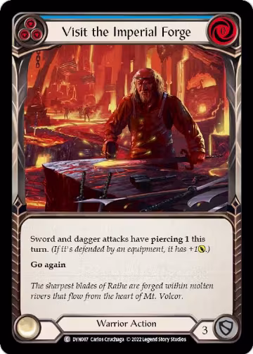 Visit the Imperial Forge (Blue) (DYN087), Dynasty — Flesh & Blood card price