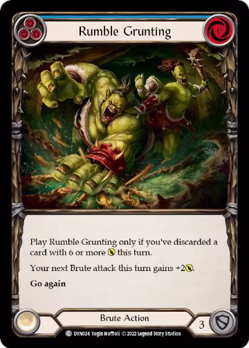 Rumble Grunting (Blue) (DYN024), Dynasty — Flesh & Blood card price
