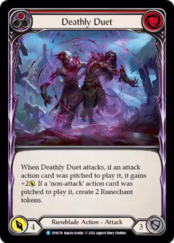 Deathly Duet (Red) (DYN176), Dynasty — Flesh & Blood card price