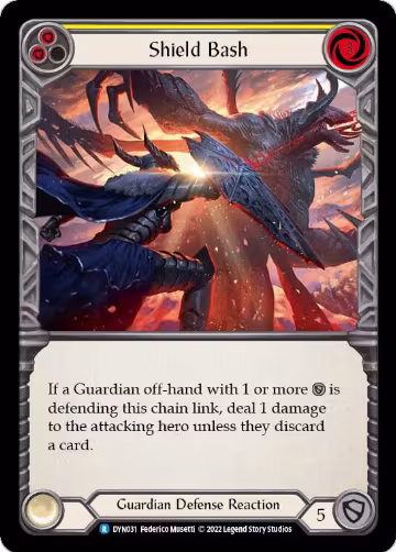 Shield Bash (Yellow) (DYN031), Dynasty — Flesh & Blood card price