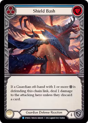 Shield Bash (Blue) (DYN032), Dynasty — Flesh & Blood card price