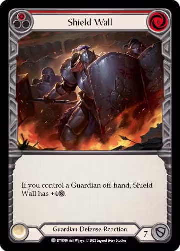Shield Wall (Red) (DYN036), Dynasty — Flesh & Blood card price