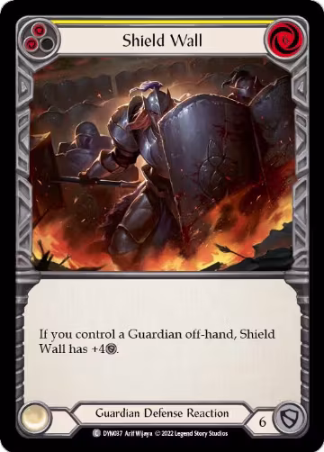 Shield Wall (Yellow) (DYN037), Dynasty — Flesh & Blood card price