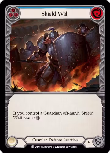 Shield Wall (Blue) (DYN038), Dynasty — Flesh & Blood card price