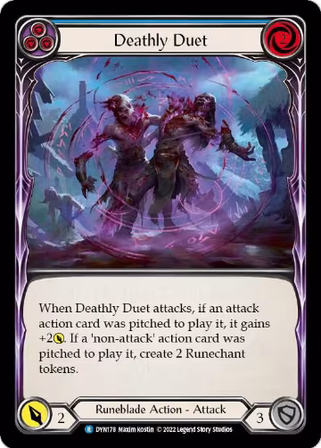Deathly Duet (Blue) (DYN178), Dynasty — Flesh & Blood card price