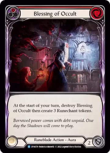 Blessing of Occult (Red) (DYN179), Dynasty — Flesh & Blood card price