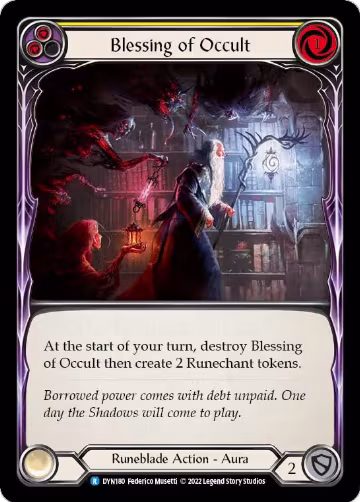 Blessing of Occult (Yellow) (DYN180), Dynasty — Flesh & Blood card price