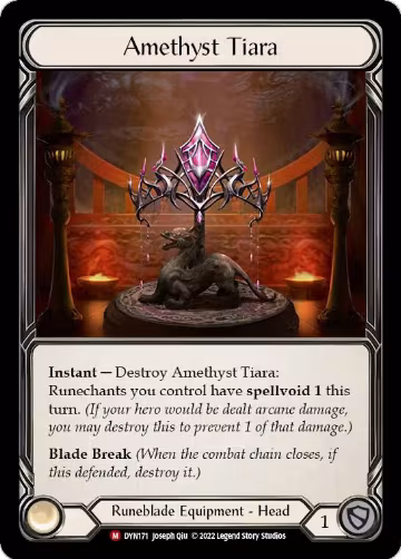 Amethyst Tiara (DYN171), Dynasty — Flesh & Blood card price