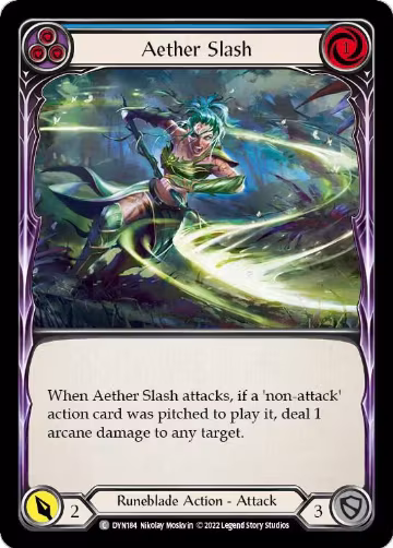 Aether Slash (Blue) (DYN184), Dynasty — Flesh & Blood card price