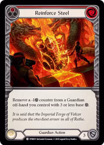 Reinforce Steel (Red) (DYN039), Dynasty — Flesh & Blood card price