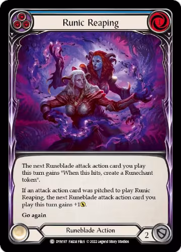 Runic Reaping (Blue) (DYN187), Dynasty — Flesh & Blood card price