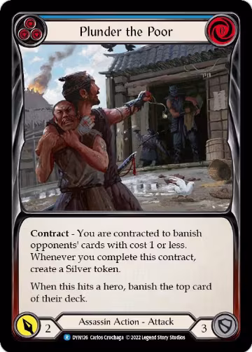 Plunder the Poor (Blue) (DYN126), Dynasty — Flesh & Blood card price