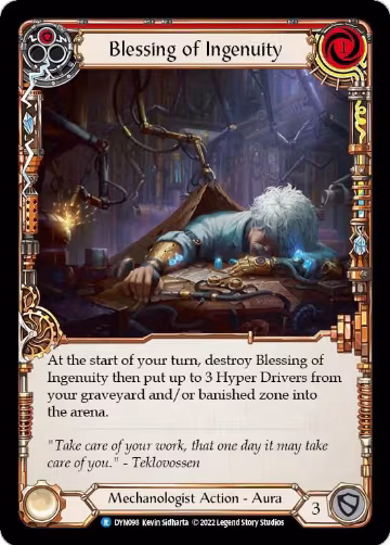 Blessing of Ingenuity (Red) (DYN098), Dynasty — Flesh & Blood card price