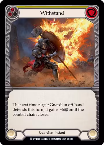 Withstand (Yellow) (DYN043), Dynasty — Flesh & Blood card price