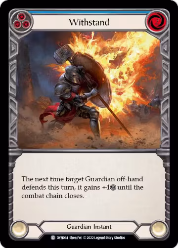 Withstand (Blue) (DYN044), Dynasty — Flesh & Blood card price