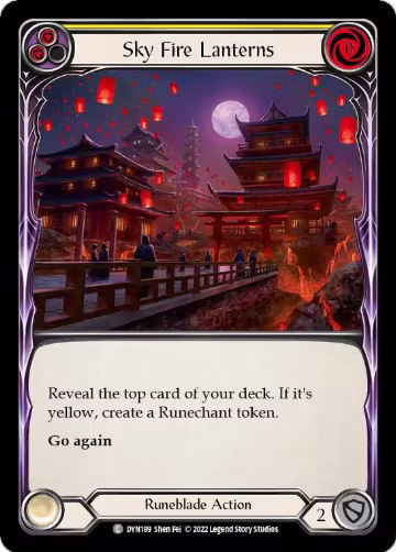 Sky Fire Lanterns (Yellow) (DYN189), Dynasty — Flesh & Blood card price