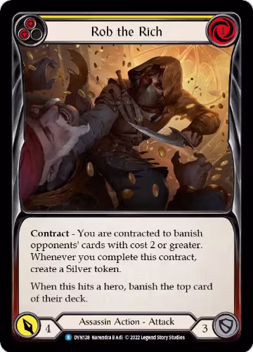 Rob the Rich (Yellow) (DYN128), Dynasty — Flesh & Blood card price