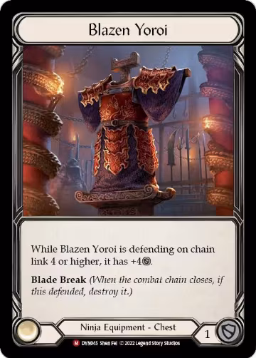 Blazen Yoroi (DYN045), Dynasty — Flesh & Blood card price