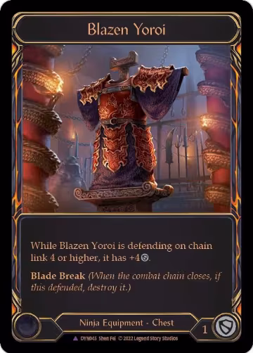 Blazen Yoroi (Marvel) (DYN045), Dynasty — Flesh & Blood card price