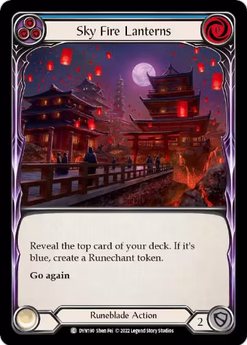 Sky Fire Lanterns (Blue) (DYN190), Dynasty — Flesh & Blood card price