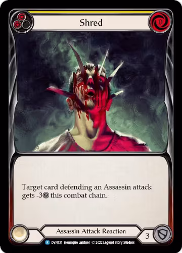 Shred (Yellow) (DYN131), Dynasty — Flesh & Blood card price