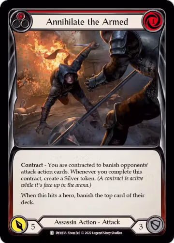 Annihilate the Armed (Red) (DYN133), Dynasty — Flesh & Blood card price