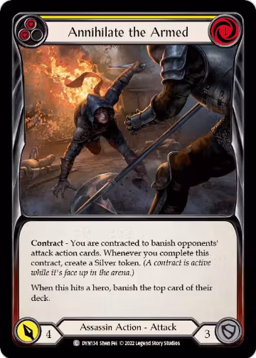 Annihilate the Armed (Yellow) (DYN134), Dynasty — Flesh & Blood card price
