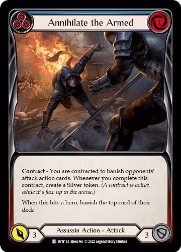 Annihilate the Armed (Blue) (DYN135), Dynasty — Flesh & Blood card price