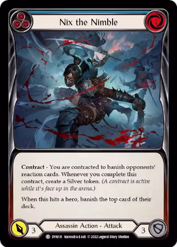 Nix the Nimble (Blue) (DYN141), Dynasty — Flesh & Blood card price
