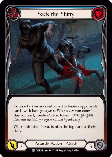 Sack the Shifty (Blue) (DYN144), Dynasty — Flesh & Blood card price