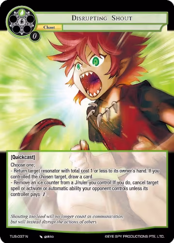 Disrupting Shout (TUS-037 N), The Underworld of Secrets — Force of Will card price