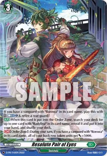 Resolute Pair of Eyes (Foil) (D-PR/142EN), D Promo Cards — Vanguard card price