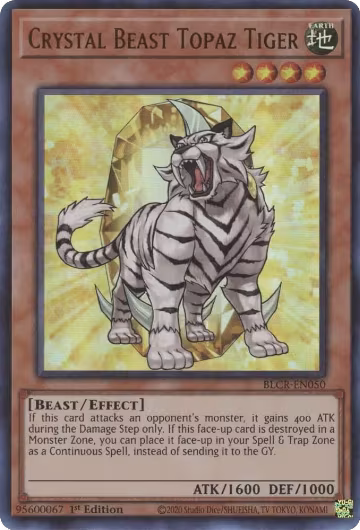 Crystal Beast Topaz Tiger (BLCR-EN050), Battles of Legend: Crystal Revenge — Yu-Gi-Oh! card price
