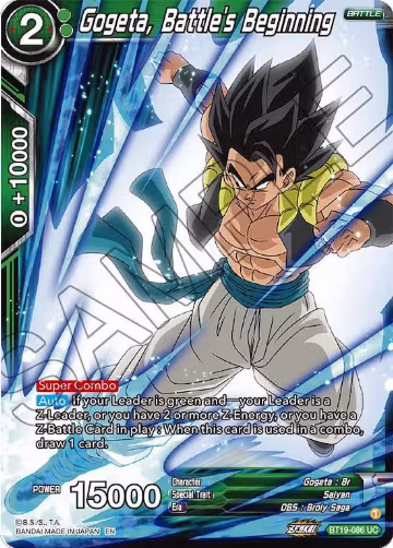 Gogeta, Battle's Beginning (BT19-086), Fighter's Ambition — DB Super card price