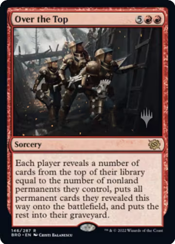 Over the Top (146), Promo Pack: The Brothers' War — Magic card price