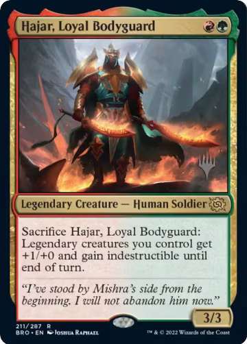 Hajar, Loyal Bodyguard (211), Promo Pack: The Brothers' War — Magic card price