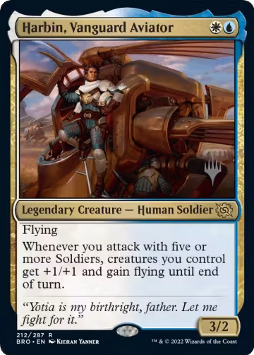 Harbin, Vanguard Aviator (212), Promo Pack: The Brothers' War — Magic card price